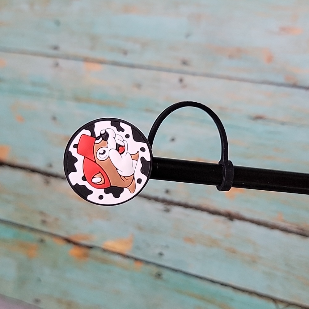 Bucees Cow Print Straw Topper - Picture 4 of 5